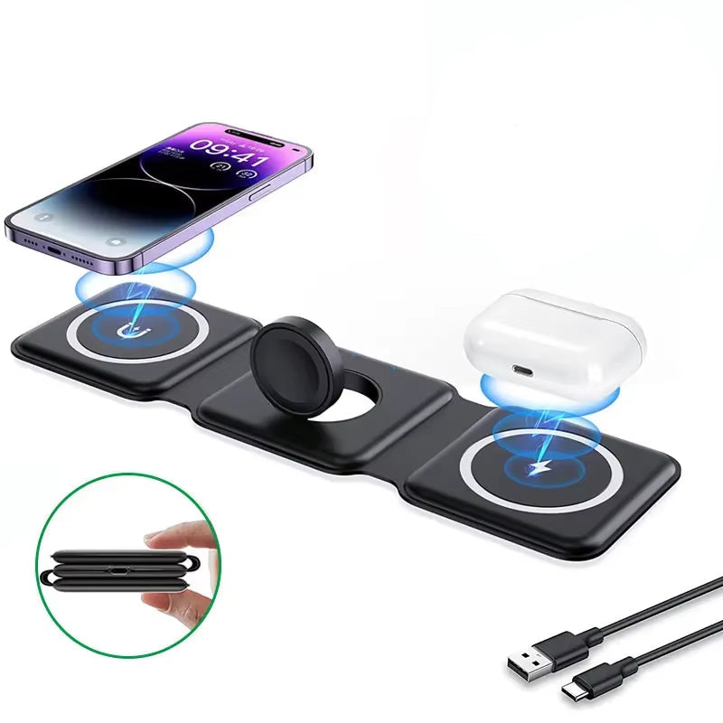 3 in 1 Wireless Charger Stand Foldable