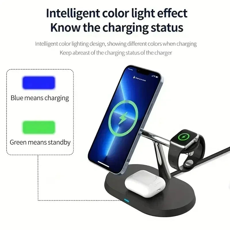 3 in 1 Magnetic Wireless Charger Stand 