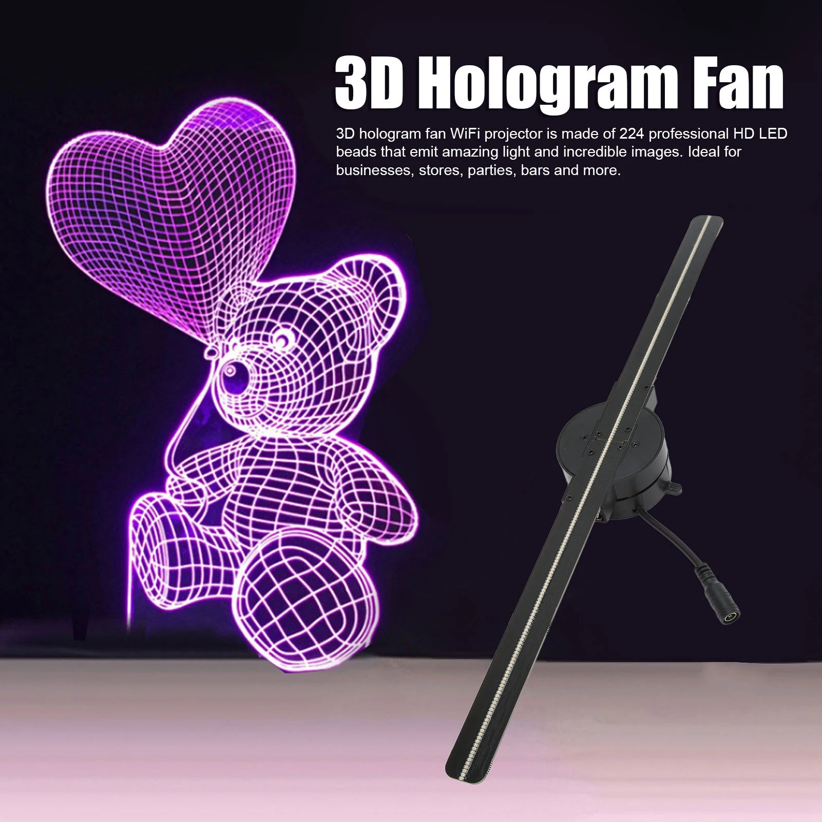 3D Hologram Fan 16.5In