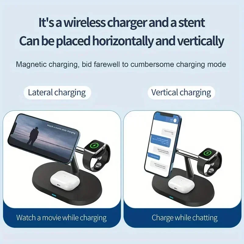 3 in 1 Magnetic Wireless Charger Stand 