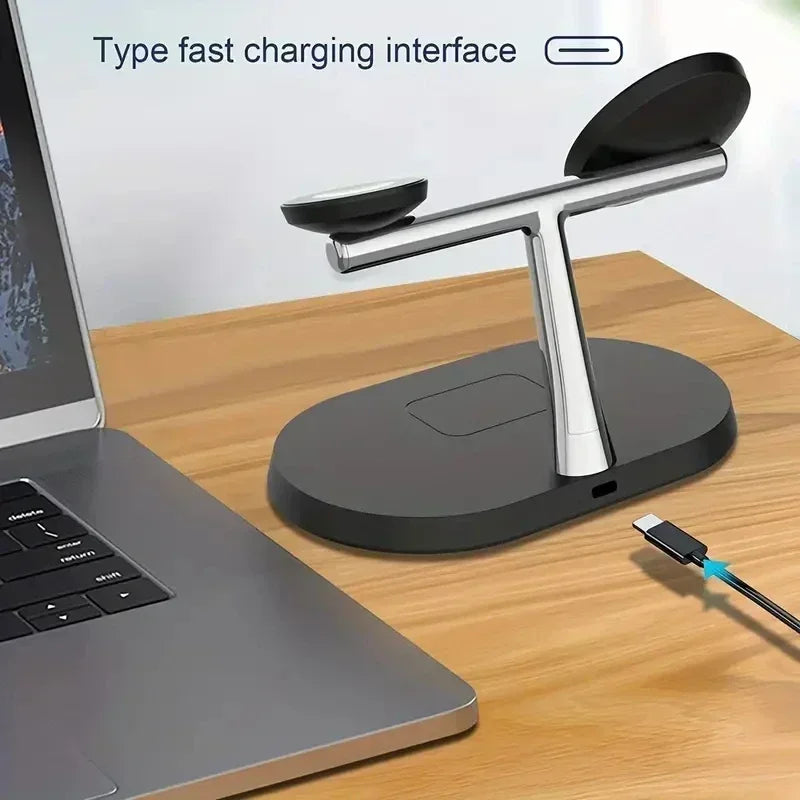 3 in 1 Magnetic Wireless Charger Stand 